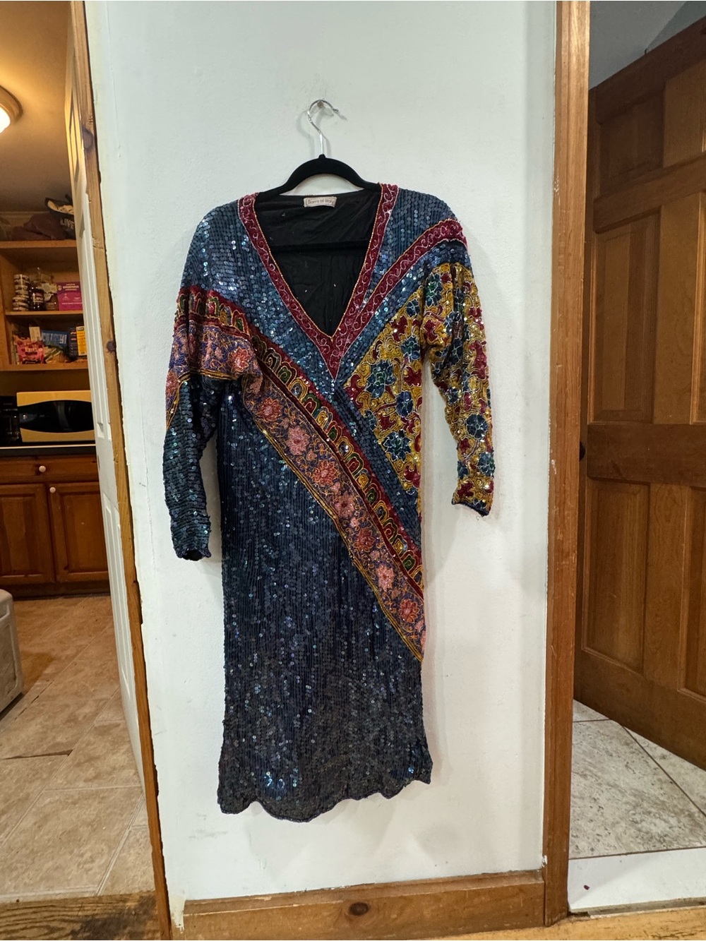 Vintage Barra of Italy Heavily Beaded Sequin Statement Dress | 80s Glam (Size S)